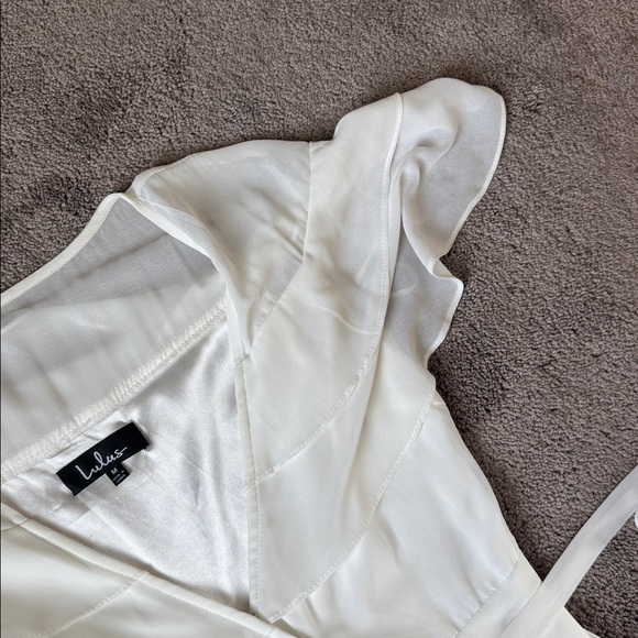 Lulus Wonderful Day White Wrap Maxi Dress SIZE M - Picture 4 of 7